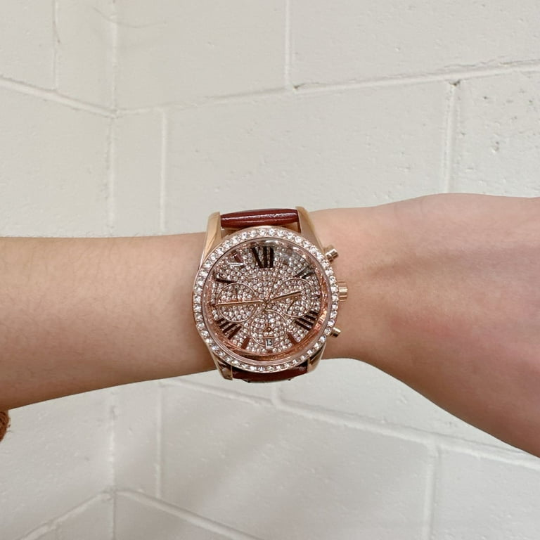 Michael Kors MK2971 Lexington Pavé Rose Gold-Tone and Crocodile 