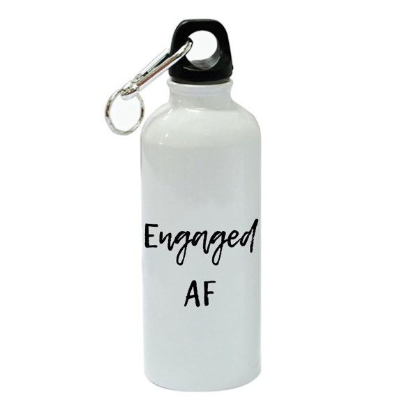 Engaged AF White Aluminum Sports 20 oz Water Bottle