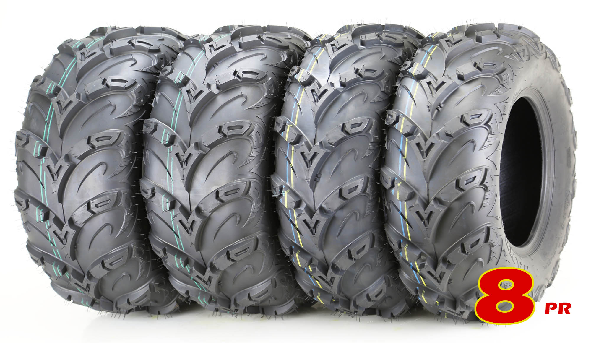 Set 4 Premium 8PR ATV UTV Tires 25X812 25x8x12 Front & 25x1012
