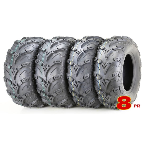 Set 4 Premium 8PR ATV UTV Tires 25X812 25x8x12 Front & 25x1012