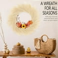 thumbnail image 4 of TETOU Artificial Pampas Grass Wreath, 26" Faux Pampas Grass Decor for All Seasons Home Boho Fall Modern Decoration - Beige, 4 of 11