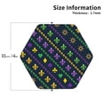 thumbnail image 2 of Lsque Mardi Gras Strings of Beads Pattern 4" Drink Coasters Set of 4, PVC Leather Absorbent Coasters, Table Coaster Set Decorative Coffee Cup Coasters Housewarming Gift -Hexagon, 2 of 6