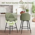 thumbnail image 5 of JULY'S SONG Counter Height Bar Stools with Back Sets of 4, 360°Swivel Upholstered Barstools with Metal Legs, 27" Seat Height Bar Stool for Kitchen Island, Green, 5 of 9