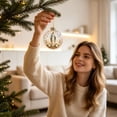 thumbnail image 3 of NWQKYZGH 1Pc Glowing Christmas Ornaments, Gold Light-Up Christmas Ball Ornaments, Christmas Tree Ornament with LED Light for Tree Mantel, Holiday Scene Decoration & Gift, 3 of 8
