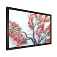 thumbnail image 2 of Abstract Red Flowers of Spring Tree 40 in x 30 in Framed Painting Canvas Art Print, by Designart, 2 of 4