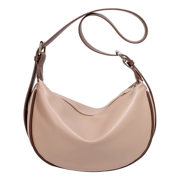 Stylago Crescents Shoulder Bags for Women Underarm Purses Mini Clutch Hobos Tote Handbag Zipper Closure Crossbody Bag Brown