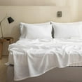 thumbnail image 6 of Simple&Opulence 100% Linen Sheet Set Solid Color- 6 Pcs Washed French Flax Bed Sheets (1 Flat Sheet, 1 Fitted Sheet, 4 Pillowcases) - Breathable Home Collection (Basic White, King), 6 of 7