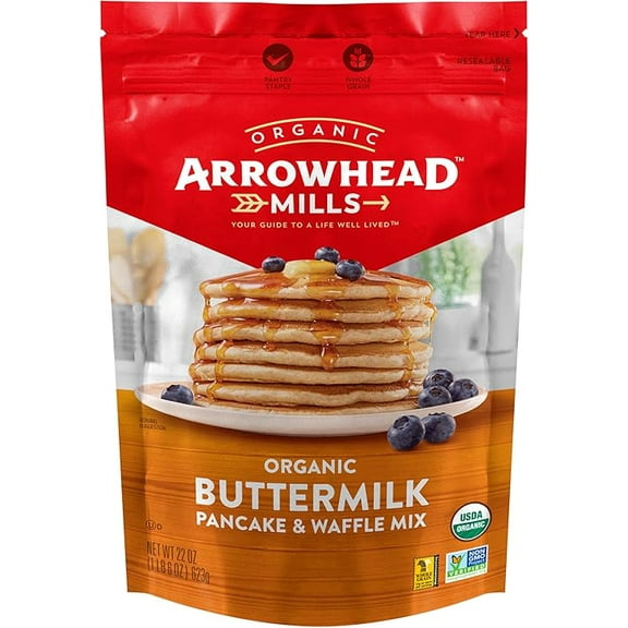 Arrowhead Mills Buttermilk Pancake & Waffle Mix, 22 oz Bag ( Pack of 2 )