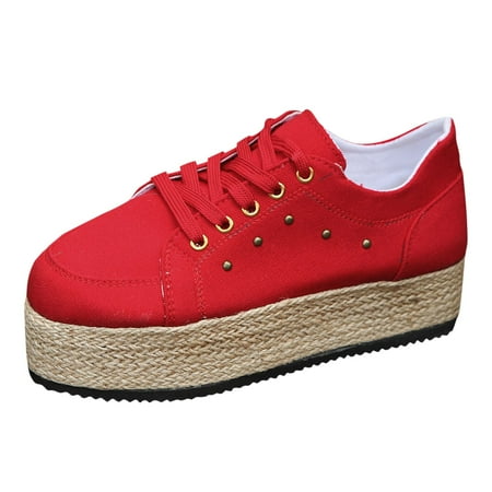 

Blphud Comfort Shoes for Women Work Summer Shoes for Women 2024 Casual Women s Shoes Women Casual Shoes Lace Up Round Toe Rope Large Casual Women s Shoes with Thick Soles Sneaker Womens Sneakers 40