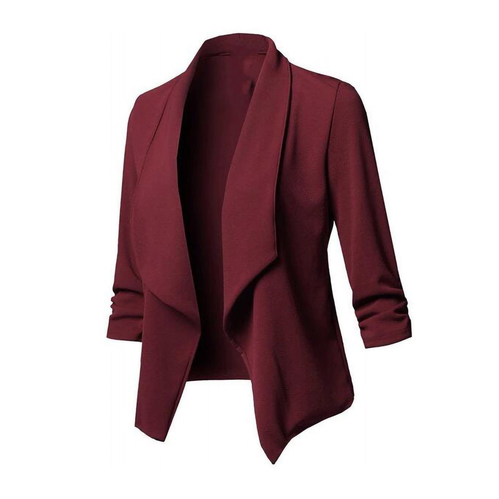 UPPADA Plus Size Office Clothes For Women 3/4 Sleeve Blazer Open Front  Cardigan Solid Color Work Professional Outwear Coat Blazers for Women  Fashion Dressy De Mujer Elegantes 