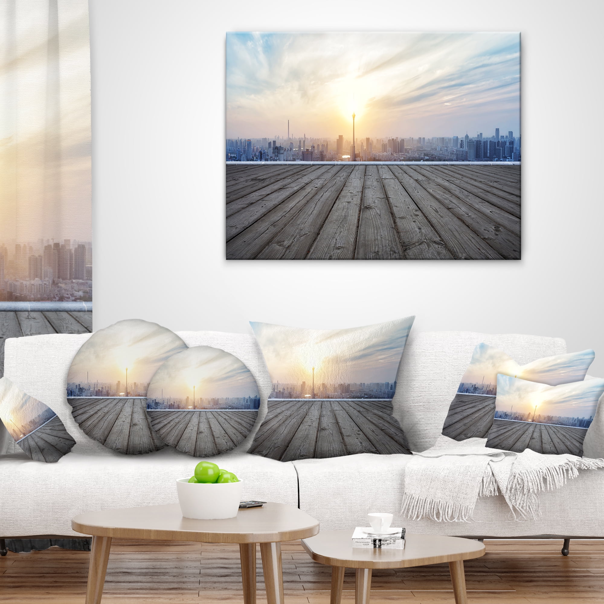 Designart 12" x 20" Multi-color Polyester Throw Pillow