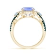 thumbnail image 2 of ANGARA Natural 2.6 ct Tanzanite & Aquamarine Crossover Ring with Diamond in 14K Yellow Gold for Women (Size-10x8mm) | December Birthstone, Anniversary, Jewelry Gift for Women | Natural Tanzanite Ring, 2 of 8