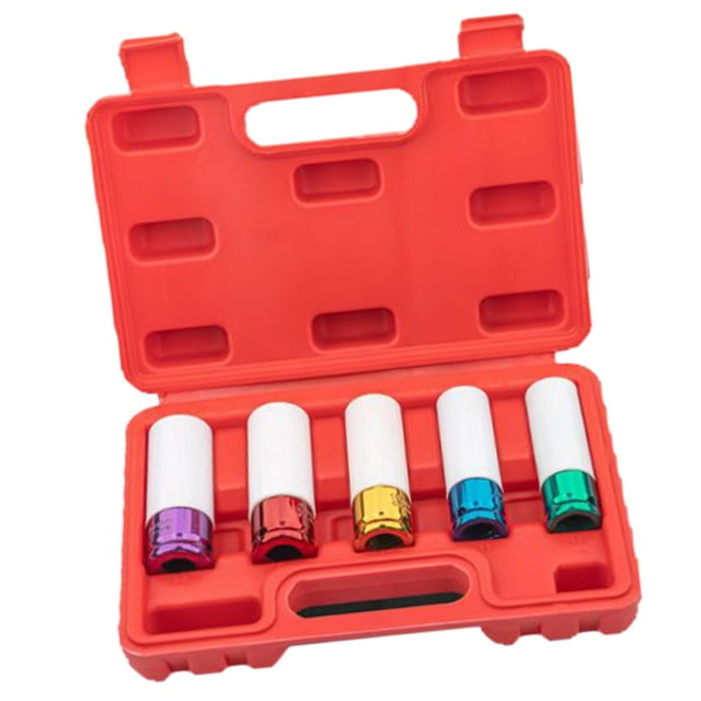 Juego de llaves de vaso fino, juego de herramientas mecánicas, accionamiento de 1/2 ", protección 15 17 19 21 22 mm, juego de llaves de vaso de