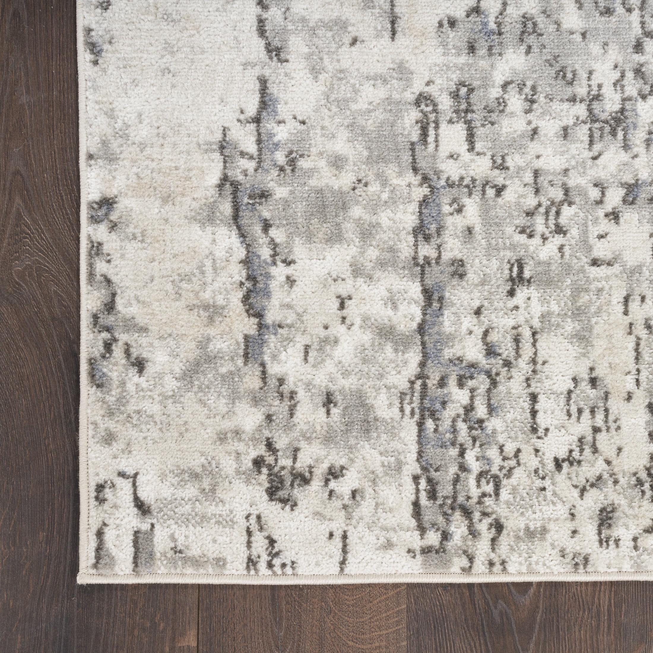 Nourison Concerto Abstract Ivory Blue Grey 10' x 14' Area Rug (10x14)