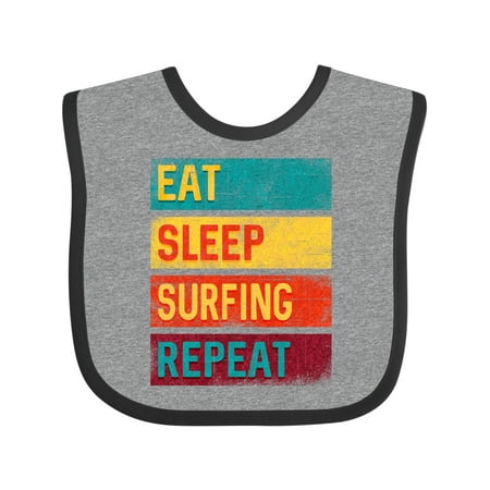 

Inktastic Surfer Gift Eat Sleep Surfing Repeat Gift Baby Boy or Baby Girl Bib
