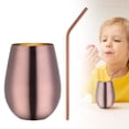 thumbnail image 2 of Stainless Steel Stemless Wine Glass Cup - Insulated Drinking Cup for Wine Cocktails - Double Wall Metal Tumbler for Outdoor - 1 Cup - Rose Gold, 2 of 8