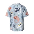 thumbnail image 2 of KLL Cute Chameleons Print Men's Shirt Short Sleeve Button Down Summer Cuba Beach Shirts- XX-Large, 2 of 7