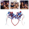 thumbnail image 2 of 4Th of July Patriotic Headband for Women Girls, Ongmies Red White Blue Star Tinsel Headband with Tassels, Sparkly Independence Day Hair Accessories for Party Parade Festival Decorations, 2 of 9