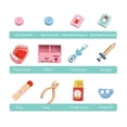 thumbnail image 4 of Kit médico Kit de médico realista para niños, juego de juguete de madera con estetoscopio, termómetro, modelo de diente, cepillo de dientes, pasta de dientes, sonda dental, cubo de almacenamiento de e Eccomum Kit médico, 4 of 7