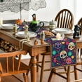 thumbnail image 3 of Touchbetter Watercolor Marigolds Skull Day of The Dead Table Runner, Seasonal Kitchen Dining Table Decoration for Outdoor Home Party 13x36 Inch, 3 of 6