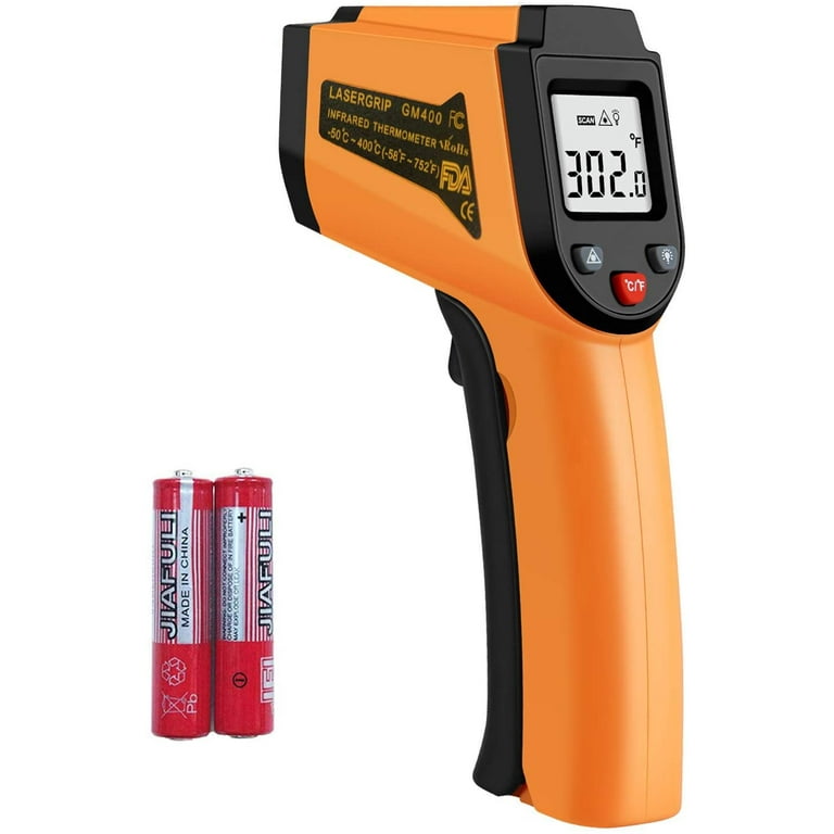 Yihangqiche Non-Contact Digital Laser Grip Infrared Thermometer Temperature Gun -58°F 752°F (-50°C 400°C) Digital Instant Read Meat Thermometer K