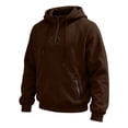 thumbnail image 5 of Ylhdenz Quarter Zip Hoodie for Men Casual Long Sleeve Pullover Tops Drawstring Solid Color Hooded Sweatshirts with Zipper Pocket Warm Fall Winter Hoodies L, 5 of 8