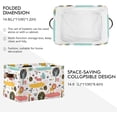 thumbnail image 3 of Coolnut Cartoon Animals Storage Basket Foldable Storage Bin, Canvas Rectangular Storage Basket with Leather Handles for Home Closet & Office Decor Gifts, 3 of 7