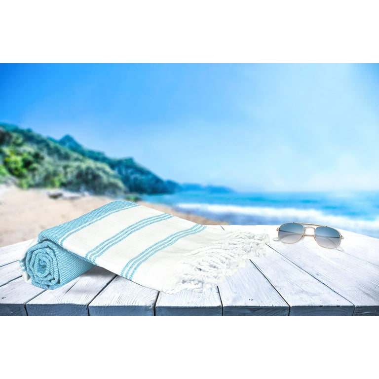Belizzi Home Peshtemal Turkish Towel 100% Cotton Chevron Beach Towels Oversized 36x71 Set of 6, Beach Towels for Adults, Soft Durable Absorbent