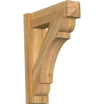 Ekena Millwork 6"W x 20"D x 24"H Olympic Rough Sawn Arts and Crafts Outlooker, Western Red Cedar