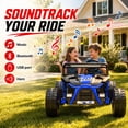 thumbnail image 4 of iRerts 36V Powered Ride on Toys for Big Kids, 2 Seater Ride on Cars with Metal Frame, Bluetooth Music, 4 Wheels Suspension, Electric Ride on Vehicles for Boys Girls, Blue, 4 of 8