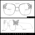 thumbnail image 5 of Luxury Womens Heavy Rhinestone Bling Rectangle Butterfly Metal Sunglasses Gold - Brown, 5 of 8