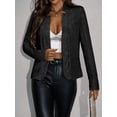 thumbnail image 4 of Women'S Stand Up Collar Cardigan Trendy Sparkly Long Sleeve Cropped Casual Sequin Jacket Black L, 4 of 8