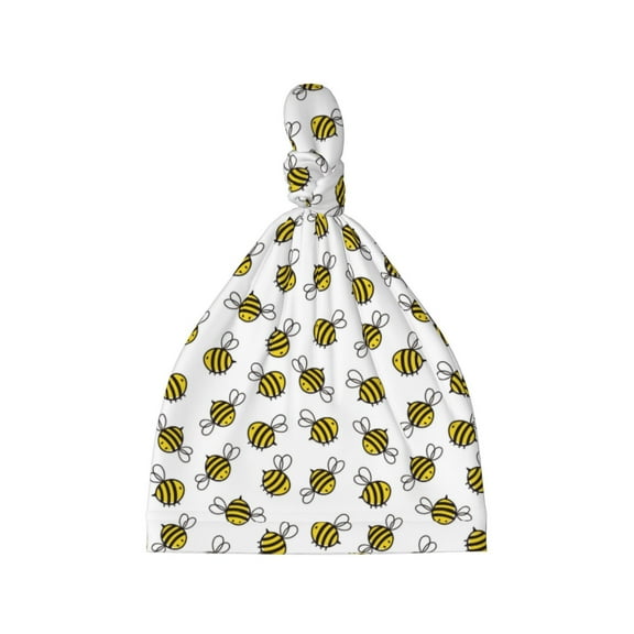 Picia Cute Little Bee Printed Preemie Hats for Baby Girls Cotton Premature Knot Hats Newborn Hospital Cap Warm Knot Beanie Nicu for Preemie Girls and Boys