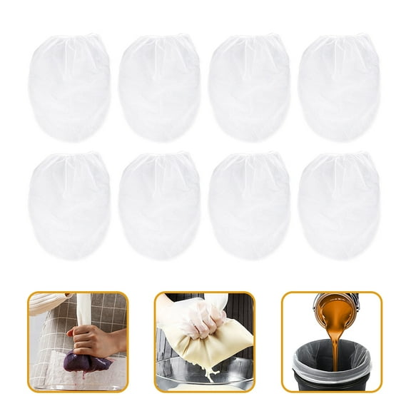 IDEANATEGRATE 8Pcs Paint Bucket Strainer Bags Polyester for Filtration in Gardening