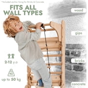 Goodevas 6-in-1 Wooden Swedish Wall & Slide Indoor Climbing Set for Kids Ages 2-12
