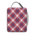 thumbnail image 5 of Moroccan Geometric Plaid Insulated Lunch Tote – Colorful Retro Checkerboard and Rustic Farmhouse Pattern, Waterproof Insulated Cooler Bag for Outdoor and Travel, 5 of 5