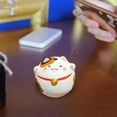 thumbnail image 6 of Mini Tumbler Toy Desktop Toys Small Animals Decorations Ceramic Cat Statue Figurines Kitty Sculpture for Dresser Living Room Tabletop, 6 of 7