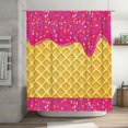 thumbnail image 5 of Rateoe Red Ice Cream Shower Curtain - Fancy Bathroom Shower Curtain Sets - Waterproof Shower Curtain with Hooks with 12 Plastic Hooks 72x72 Inches, 5 of 5