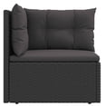 thumbnail image 2 of vidaXL Garden Corner Sofa with Cushions Black Poly Rattan, 2 of 5