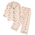 thumbnail image 5 of Splozh Little Girls Outfits Toddler Baby Pajama Set Boy Girl Shirt Pants Pjs Kids Button Down Sleepwear Cotton Jammies,Light Pink,4-5 Years, 5 of 5