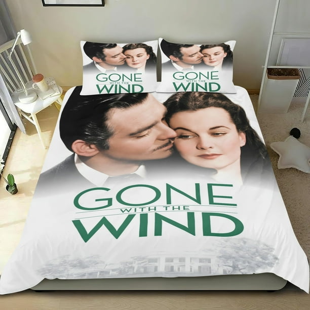 Lo que el Viento se Llevó Conjunto de sábanas temático, trío de piezas, cómodo y amigable con la piel, diseño único, regalo de decoración para el hogar para familiares, amigos y fans, 90 cm * 190 cm