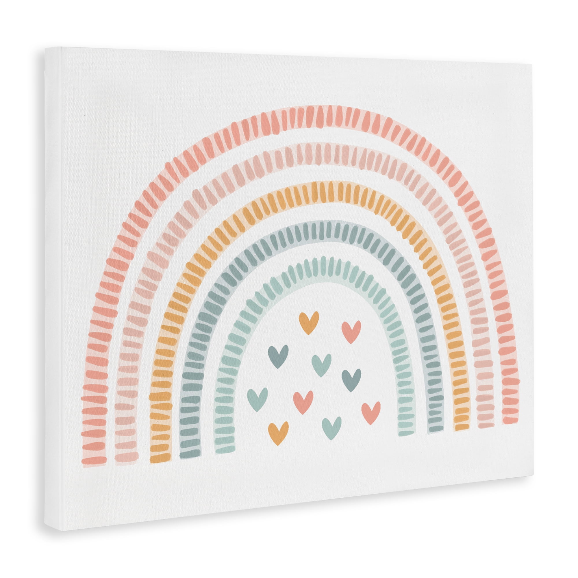 Stupell Industries Whimsical Pastel Rainbow with Hearts Canvas Wall Art, design by Lil' Rue