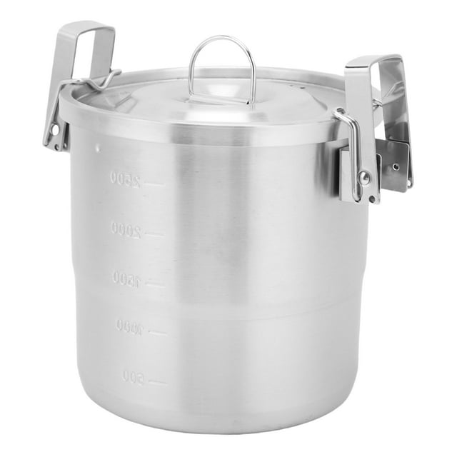 Portable Camping Cookware Pot, 304 Stainless Steel Portable Metal Rice Cooker Camping Cookware Large Capacity Pot for Outdoor Backpacking Camping Hiking Picnic