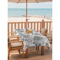 thumbnail image 2 of 60x84 Inch Outdoor Tablecloth with Umbrella Hole Zipper Rectangle Spring Botanical Rectangular Tablecloths Outside Waterproof Country Floral Leaves Gray Brown Patio Table Cloth Cover for Picnic Party, 2 of 8