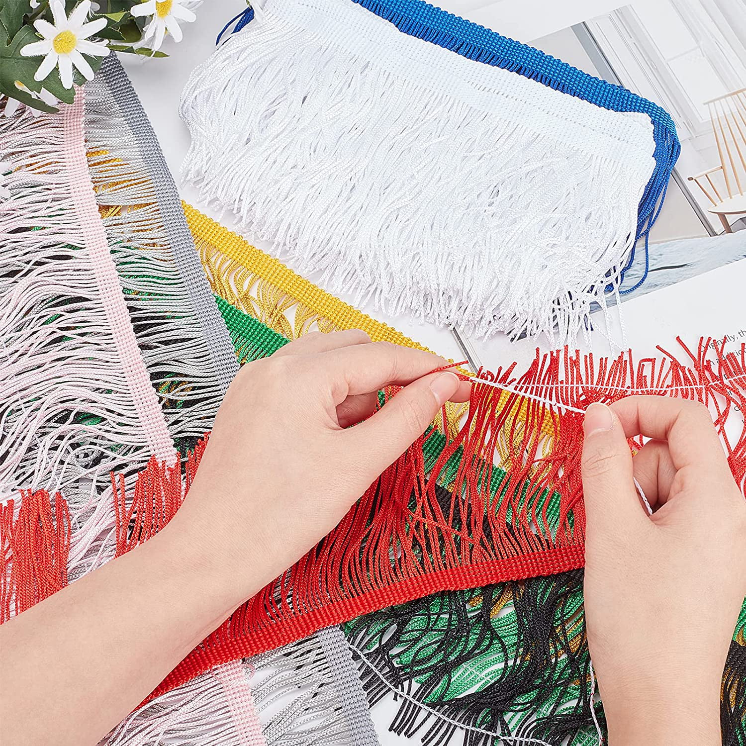 50/100cm 1 Yard Long Fringe Trim Tassel Lace Ribbon DIY Latin Dress  Accessories