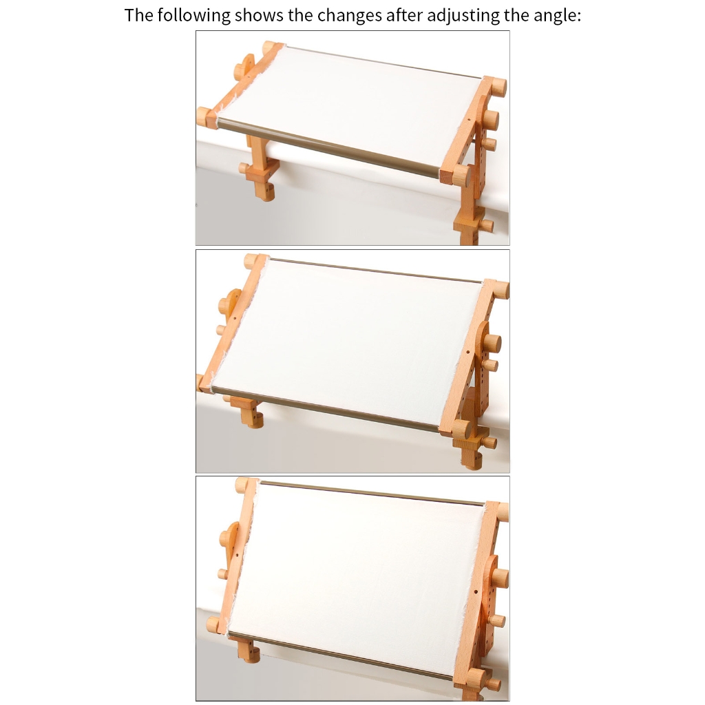 Professional Embroidery Frame Holder Adjustable Wooden Embroidery Hoop Stand For Beginner Stitching Needlework Craft
