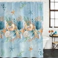thumbnail image 2 of Beach Coastal Blue Shower Curtain, Waterproof Shower Curtains for Bathroom, Nautical Shell Starfish Coral Summer Washable Fabric Bathtub Curtain Set Bath Decor with 12 Hooks Extra Long 72"x96", 2 of 8
