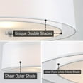 thumbnail image 2 of Kira Home Lindos 20" Double Drum Pendant Light, Chandelier, Sheer Outer, White Inner Fabric Shade, Brushed Nickel, 2 of 8