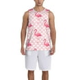 thumbnail image 4 of Easygdp Cute Flamingo with Heart Men's Mesh Basketball Jersey Quick Drying Sleeveless Shirts Fitted Muscle Tank Tops Sport Round Neck T-Shirt - Small, 4 of 9