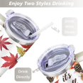 thumbnail image 5 of Maple Leaves in Autumn 40 Oz Tumbler with Handle Lid and Straw, Stainless Steel Double Walled Vacuum Insulated Cup, Cute Anniversary Wedding Birthday Gifts Tumbler for Women Men Friends Outdoor Indoor, 5 of 7
